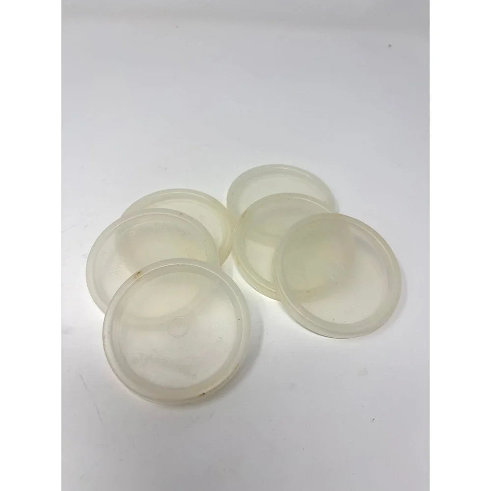 Tupperware Vintage Replacement Lids 2.75 Inch Round Seal F 296 Clear Set of 6
